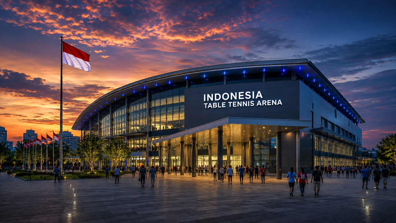 Gedung aula pertandingan tenis meja